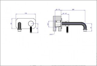Встраиваемый смеситель для раковины однорычажный Cezares OLIMP-BLSM2-03/24-L